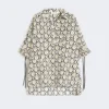 Camisa oversized em popeline estampada, bege Camisa oversized em popeline estampada, bege
