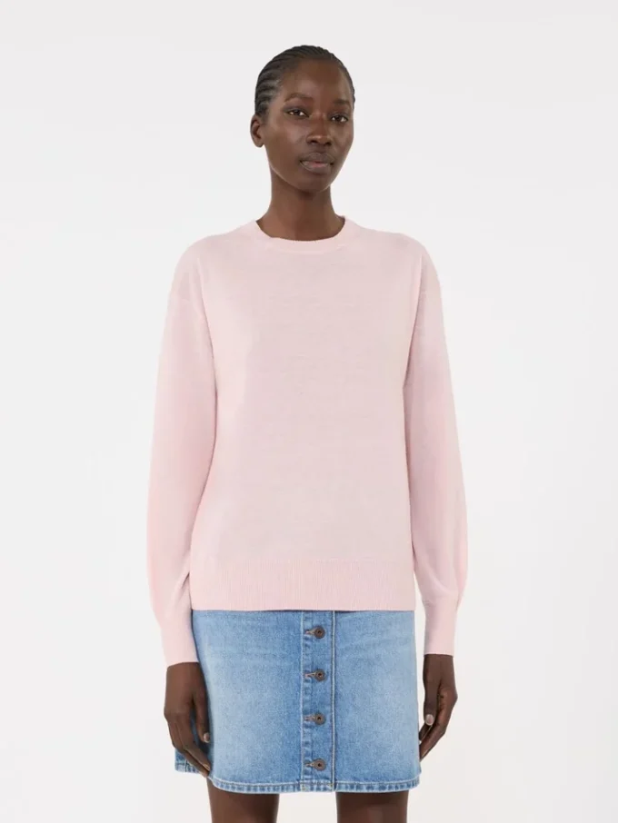 Camisola básica de lã e caxemira, rosa Camisola básica de lã e caxemira, rosa