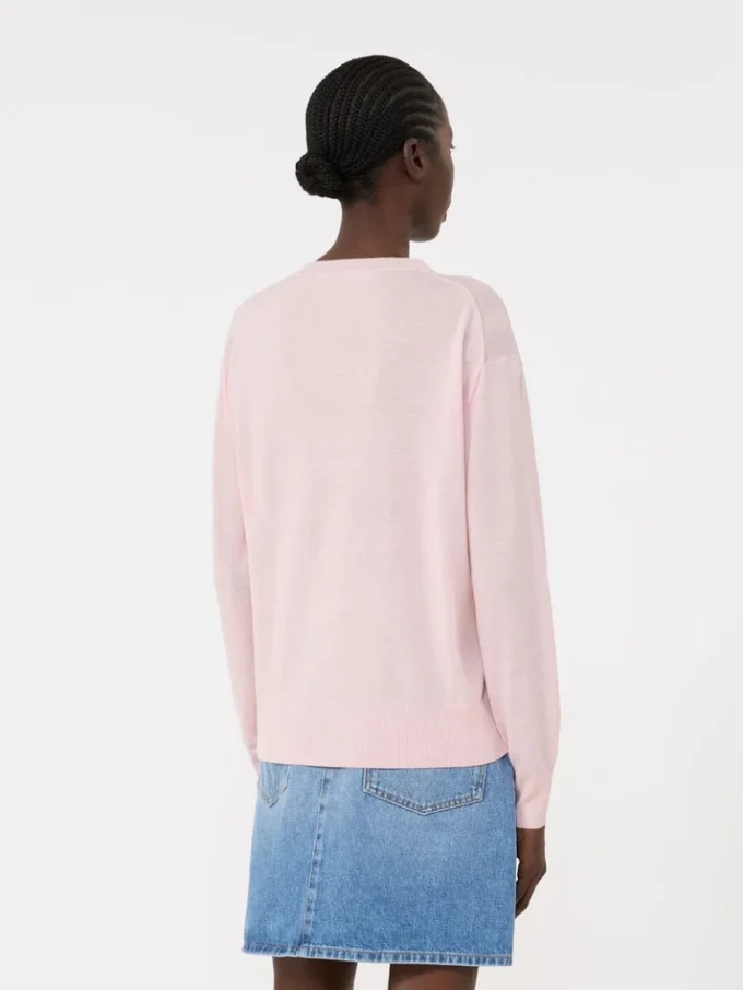 Camisola básica de lã e caxemira, rosa Camisola básica de lã e caxemira, rosa
