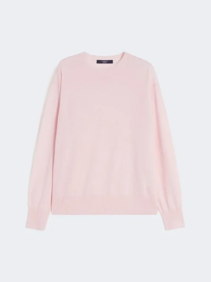 Camisola básica de lã e caxemira, rosa Camisola básica de lã e caxemira, rosa