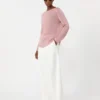 Camisola básica em fio de linho, rosa antigo