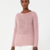 Camisola básica em fio de linho, rosa antigo