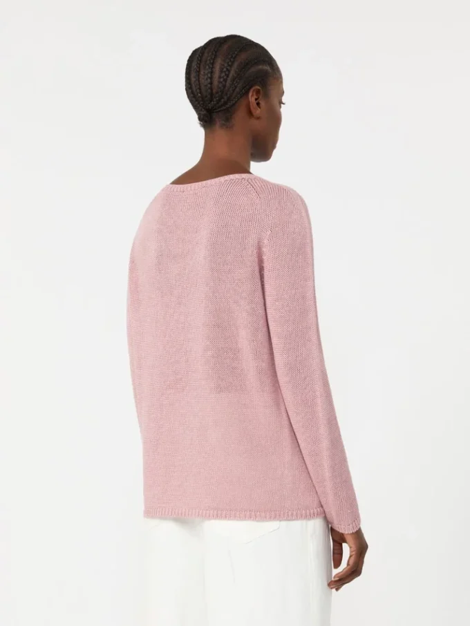 Camisola básica em fio de linho, rosa antigo