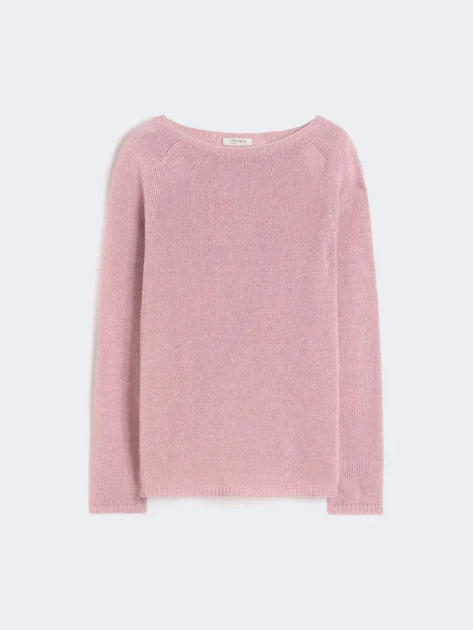 Camisola básica em fio de linho, rosa antigo