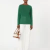 Camisola básica em fio de linho, verde Camisola básica em fio de linho, verde