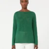 Camisola básica em fio de linho, verde Camisola básica em fio de linho, verde