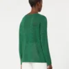 Camisola básica em fio de linho, verde Camisola básica em fio de linho, verde
