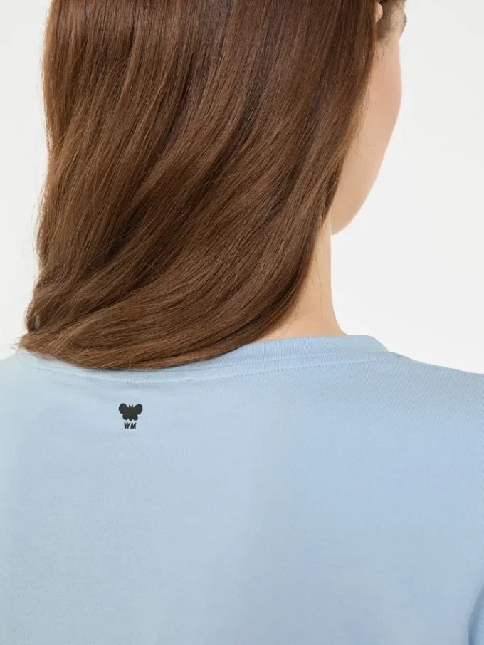 Camisola básica em jersey de algodão, azul claro
