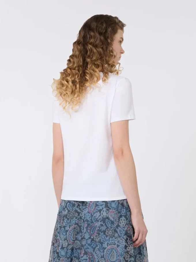 Camisola básica em jersey de algodão, branca Camisola básica em jersey de algodão, branca