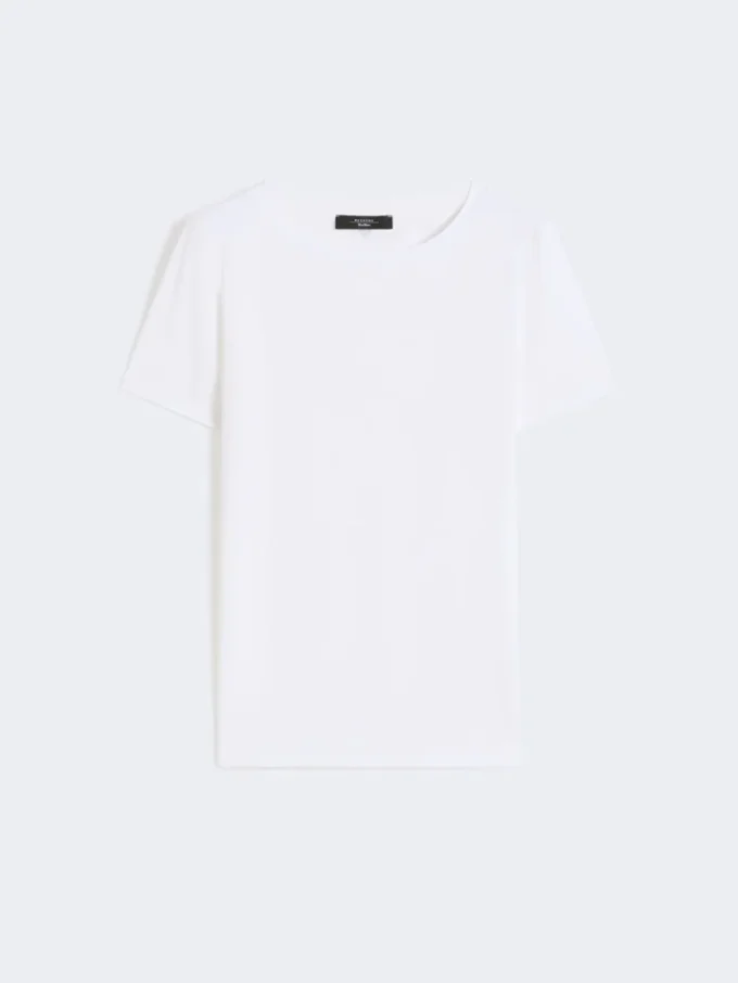 Camisola básica em jersey de algodão, branca Camisola básica em jersey de algodão, branca