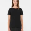 Camisola básica em jersey de algodão, preta Camisola básica em jersey de algodão, preta