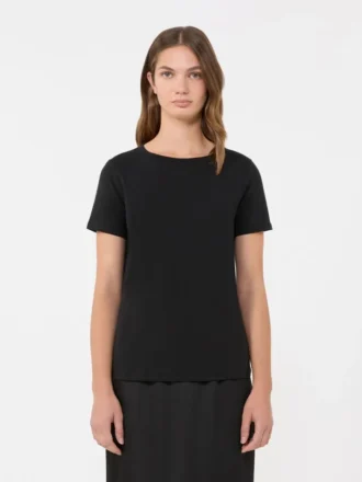 Camisola básica em jersey de algodão, preta