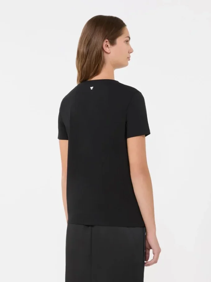 Camisola básica em jersey de algodão, preta Camisola básica em jersey de algodão, preta