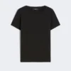 Camisola básica em jersey de algodão, preta Camisola básica em jersey de algodão, preta