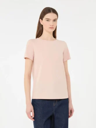 Camisola básica em jersey de algodão, rosa