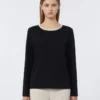 Camisola básica em malha, preta Camisola básica em malha, preta