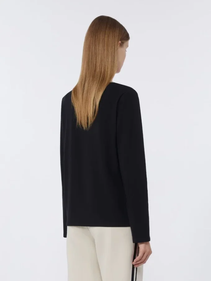 Camisola básica em malha, preta Camisola básica em malha, preta