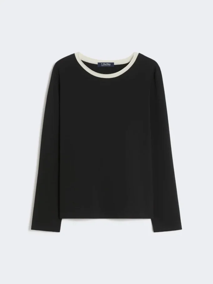Camisola básica em malha, preta Camisola básica em malha, preta