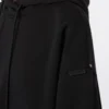 Camisola com capuz em algodão elástico, preta Camisola com capuz em algodão elástico, preta