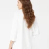 Camisola com decote em V em fio de crepe de viscose, branco óptico