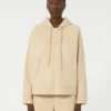 Camisola com fecho de correr em algodão, cor areia Camisola com fecho de correr em algodão, cor areia