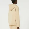 Camisola com fecho de correr em algodão, cor areia Camisola com fecho de correr em algodão, cor areia