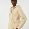 Camisola com fecho de correr em algodão, cor areia Camisola com fecho de correr em algodão, cor areia