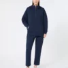 Camisola comprida em jersey scuba, azul-marinho