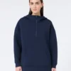 Camisola comprida em jersey scuba, azul-marinho