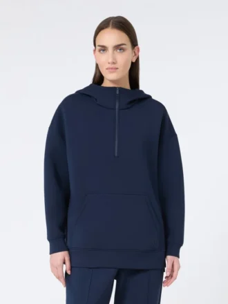 Camisola comprida em jersey scuba, azul-marinho