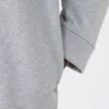 Camisola de algodão com gola redonda, cinzento claro