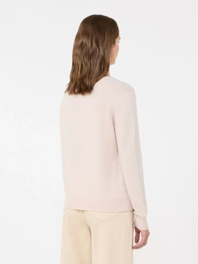 Camisola de caxemira com detalhes em incrustação, cor areia Camisola de caxemira com detalhes em incrustação, cor areia
