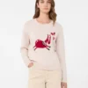 Camisola de caxemira com detalhes em incrustação, cor areia Camisola de caxemira com detalhes em incrustação, cor areia