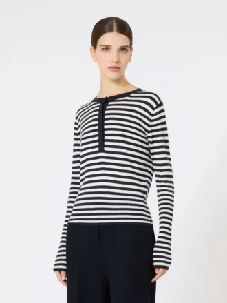 Camisola de caxemira de corte justo, cor marfim