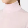 Camisola de gola alta em malha lisa de lã, cor-de-rosa Camisola de gola alta em malha lisa de lã, cor-de-rosa