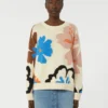 Camisola de gola redonda em algodão estampado, multicolorida Camisola de gola redonda em algodão estampado, multicolorida