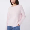 Camisola de gola redonda em caxemira, rosa Camisola de gola redonda em caxemira, rosa