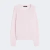 Camisola de gola redonda em caxemira, rosa Camisola de gola redonda em caxemira, rosa