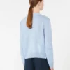 Camisola de gola redonda em fio de linho, azul-celeste Camisola de gola redonda em fio de linho, azul-celeste