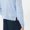 Camisola de gola redonda em fio de linho, azul-celeste Camisola de gola redonda em fio de linho, azul-celeste