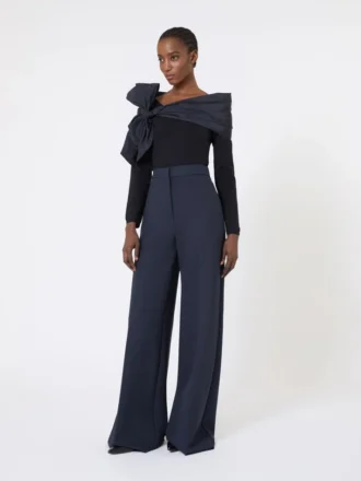 Camisola de lã com detalhe de laço, azul ultramar
