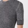Camisola de malha de viscose de manga curta, branca e preta Camisola de malha de viscose de manga curta, branca e preta