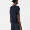 Camisola de seda e algodão, azul-marinho
