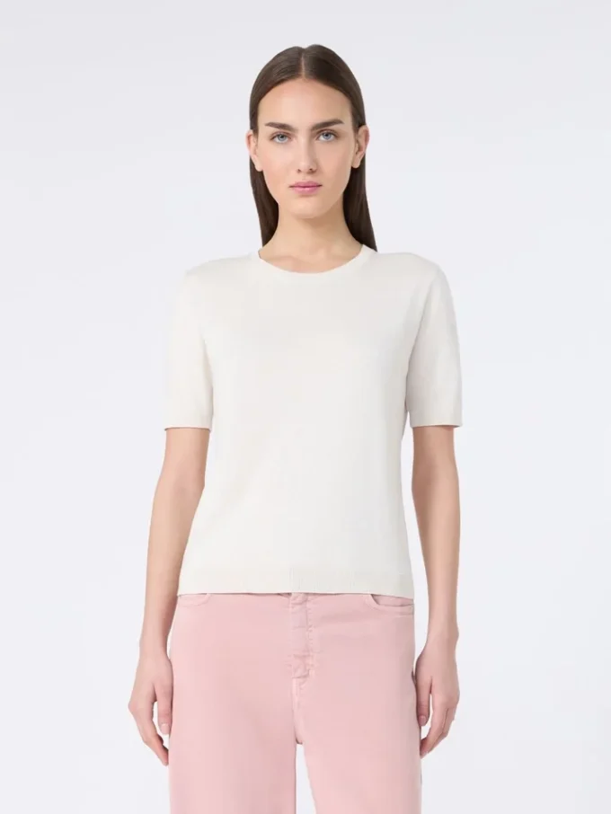 Camisola de seda e algodão, cru Camisola de seda e algodão, cru