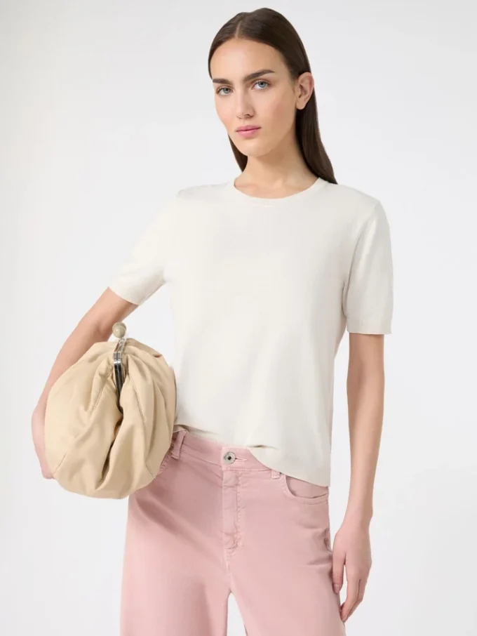 Camisola de seda e algodão, cru Camisola de seda e algodão, cru