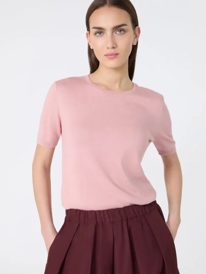 Camisola de seda e algodão, rosa Camisola de seda e algodão, rosa
