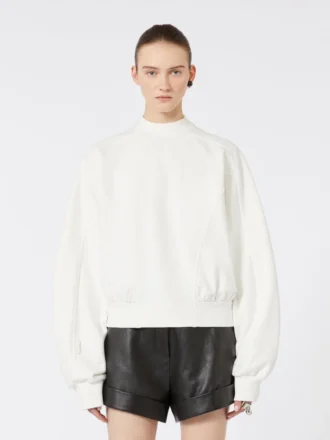 Camisola em algodão elástico, cor marfim