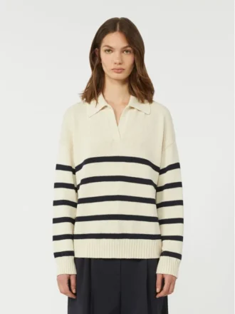 Camisola em fio de algodão, azul-marinho
