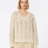 Camisola em fio de algodão e lantejoulas, bege Camisola em fio de algodão e lantejoulas, bege
