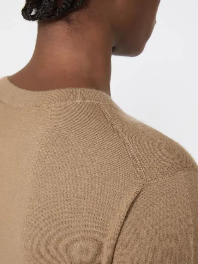 Camisola em fio de caxemira, castanho avelã